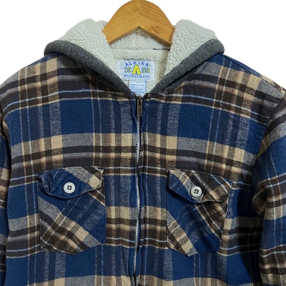 Alaska 1959 Wilderness Gear Plaid Sherpa Lined Zip Up‎ Hoodie VTG Jacket Medium - Picture 5 of 8